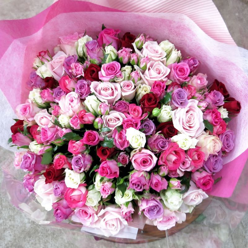 100本のバラ花束 バラの花束 薔薇の花束 ローズギフト フラワーギフト 熊谷園芸